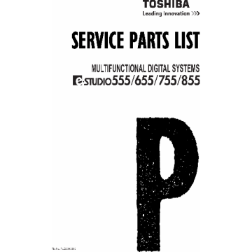 TOSHIBA e-STUDIO 555 655 755 855 Parts List Manual