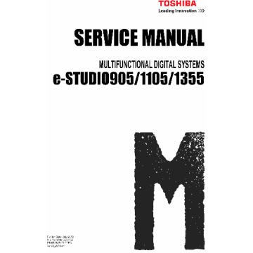 TOSHIBA e-STUDIO 905 1105 1355 Service Manual