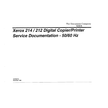 Xerox Copier 212 214 Parts List and Service Manual