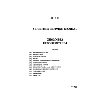 Xerox Copier XE60 62 80 82 84 Parts List and Service Manual