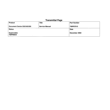 Xerox DocuCentre 535 545 555 Parts List and Service Manual
