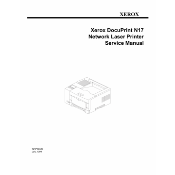 Xerox DocuPrint N17 Parts List and Service Manual