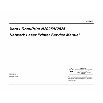 Xerox DocuPrint N2025 N2825 Service Manual