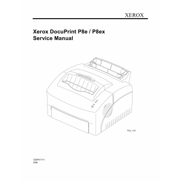 Xerox DocuPrint P8e P8ex Parts List and Service Manual