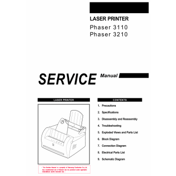 Xerox Phaser 3110 3120 Parts List and Service Manual
