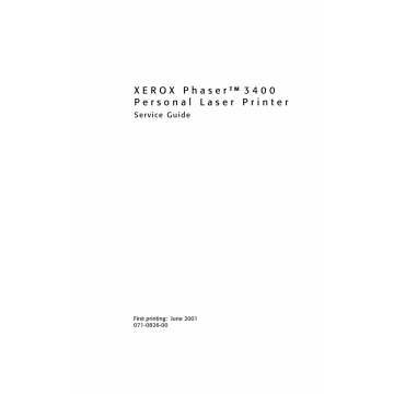 Xerox Phaser 3400 Parts List and Service Manual