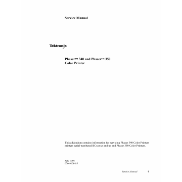Xerox Phaser 340 350 Parts List and Service Manual