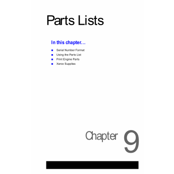 Xerox Phaser 3450 Parts List Manual