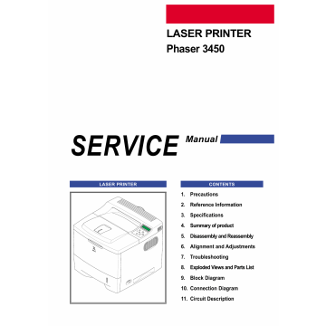 Xerox Phaser 3450 Parts List and Service Manual