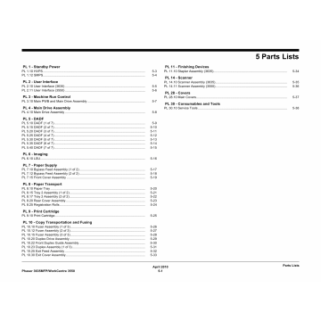 Xerox Phaser 3635-MFP WorkCentre-3550 Parts List Manual