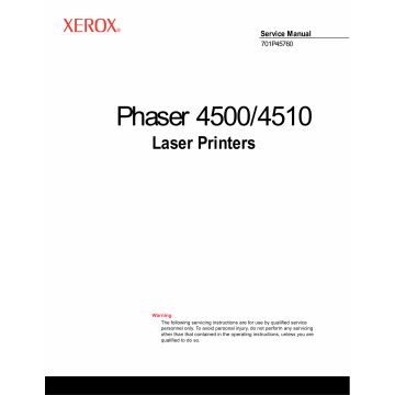 Xerox Phaser 4500 4510 Parts List and Service Manual