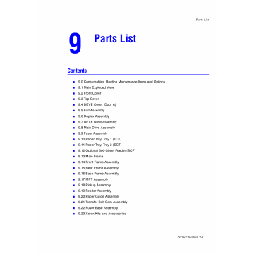 Xerox Phaser 6100 Parts List Manual