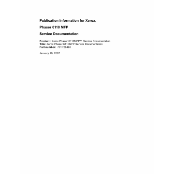 Xerox Phaser 6110-MFP Parts List and Service Manual