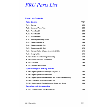 Xerox Phaser 6200 Parts List Manual