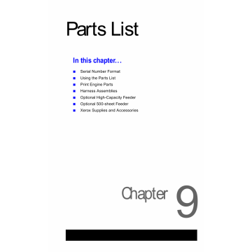 Xerox Phaser 6250 Parts List Manual