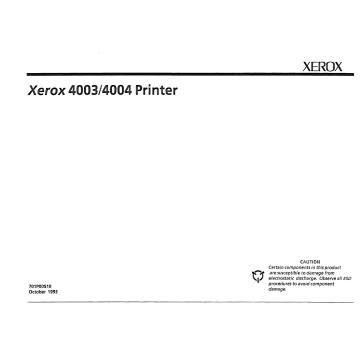 Xerox Printer 4003 4004 Dot-Matrix Printer Parts List and Service Manual