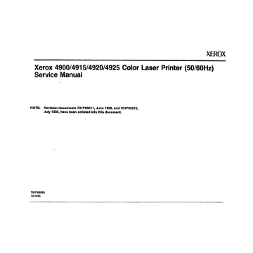Xerox Printer 4900 4915 4920 4925 Parts List and Service Manual
