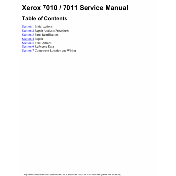 Xerox Printer 7010 7011 Fax Parts List and Service Manual