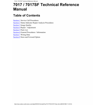 Xerox Printer 7017 7017SF Fax Parts List and Service Manual