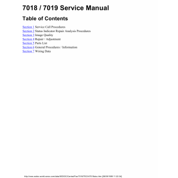 Xerox Printer 7018 7019 Fax Parts List and Service Manual