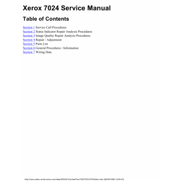 Xerox Printer 7024 Fax Parts List and Service Manual
