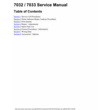 Xerox Printer 7032 7033 Fax Parts List and Service Manual