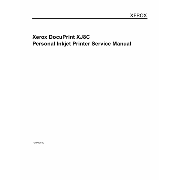 Xerox Printer XJ8C Inkjet Parts List and Service Manual