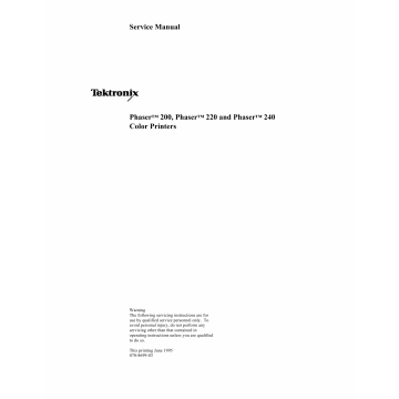 Xerox Tektronix-Phaser-200 220 240 Parts List and Service Manual