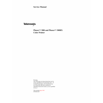 Xerox Tektronix-Phaser-300i 300RX Parts List and Service Manual