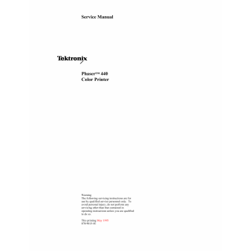 Xerox Tektronix-Phaser-440 Parts List and Service Manual
