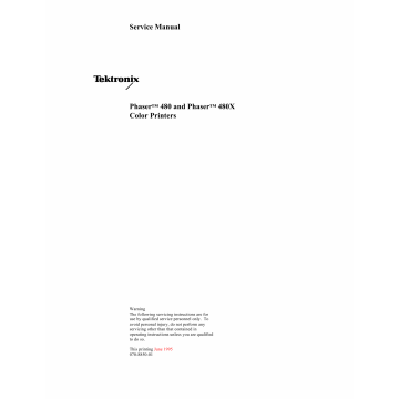 Xerox Tektronix-Phaser-480 480X Parts List and Service Manual
