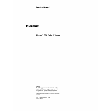 Xerox Tektronix-Phaser-550 Parts List and Service Manual