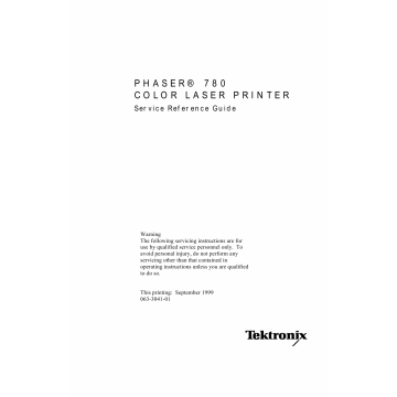 Xerox Tektronix-Phaser-780 Parts List and Service Manual