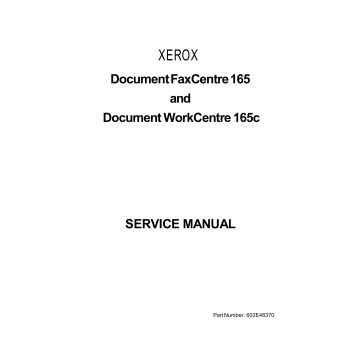 Xerox WorkCentre DWC-165c Parts List and Service Manual