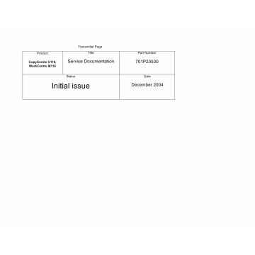 Xerox WorkCentre M118 CopyCentre-C118 Parts List and Service Manual
