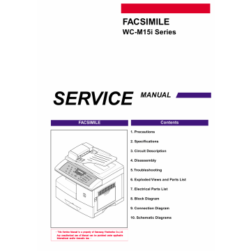 Xerox WorkCentre M15i FFACSIMILE Parts List and Service Manual