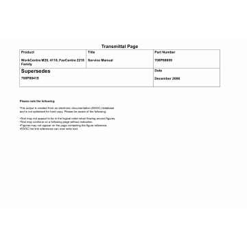 Xerox WorkCentre M20 4118 FaxCentre-2218 Parts List and Service Manual