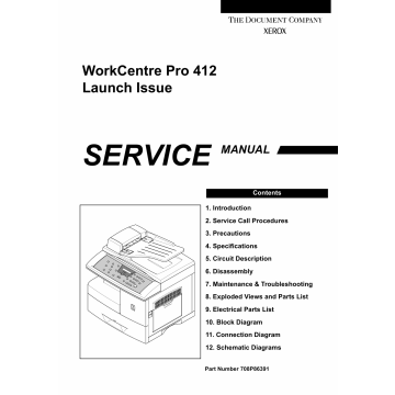 Xerox WorkCentre Pro-412 Parts List and Service Manual