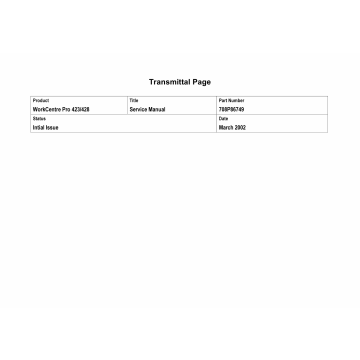 Xerox WorkCentre Pro-423 428 Parts List and Service Manual