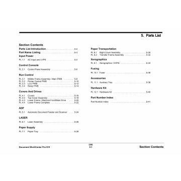 Xerox WorkCentre Pro-610 Parts List Manual