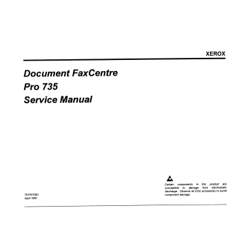Xerox WorkCentre Pro-735 FaxCentre Parts List and Service Manual