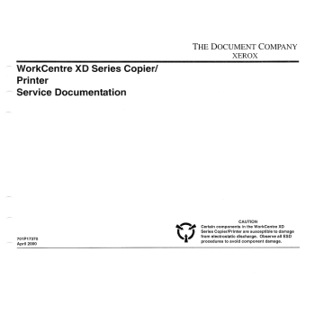Xerox WorkCentre XD Series Parts List and Service Manual