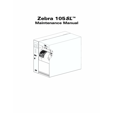 Zebra Label 105SL Maintenance Service Manual