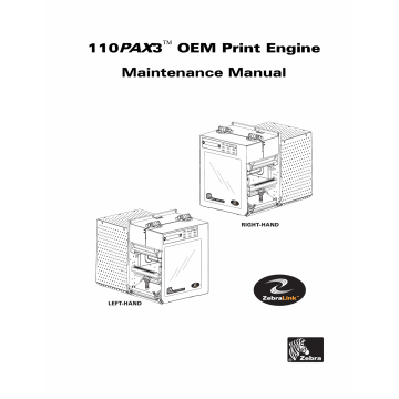 Zebra Label 110PAX3 Maintenance Service Manual