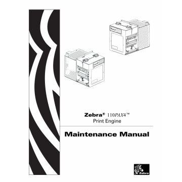 Zebra Label 110PAX4 Maintenance Service Manual