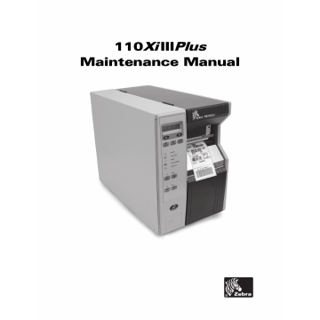 Zebra Label 110XiIII Plus Maintenance Service Manual