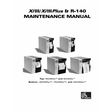 Zebra Label 90 96 140 170 220 XiIIIplus Maintenance Service Manual