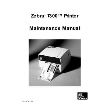 Zebra Label T300 Maintenance Service Manual