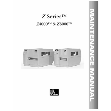 Zebra Label Z4000 Z6000 Maintenance Service Manual