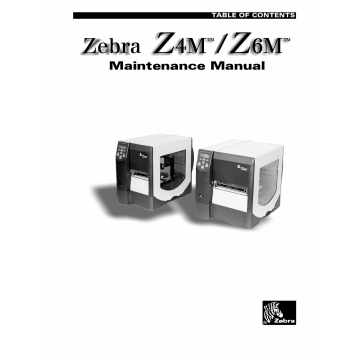 Zebra Label Z4M Z6M Maintenance Service Manual